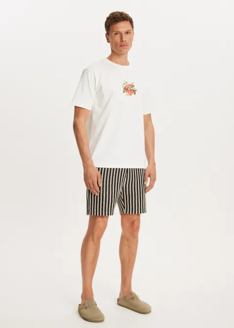 T-shirt met print wild peach off-white (WIT.O)