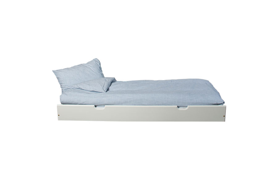 Grimstad sengeskuff Hvitmalt furu Stor med bunn. 75x190 cm.