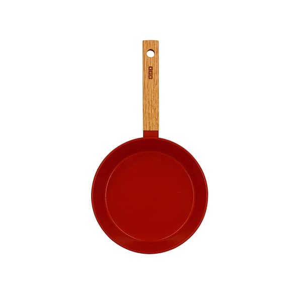 Poêle Ector induction aluminium revêtu manche en bois 20 cm rouge Ogo
