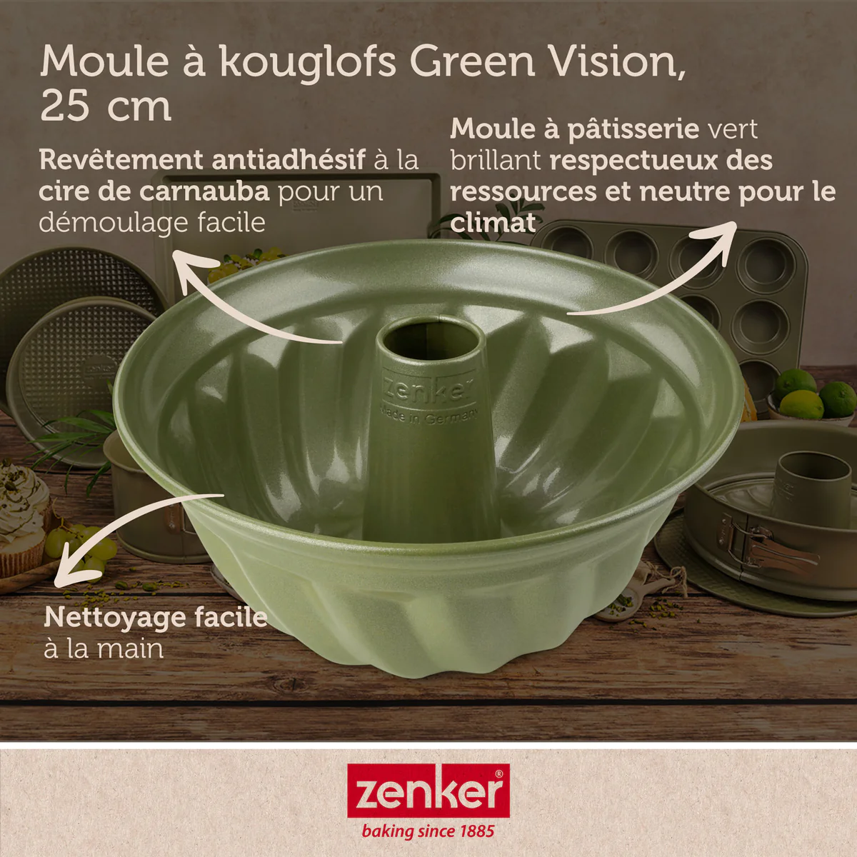 Moule à kouglof 25 cm Green Vision Zenker