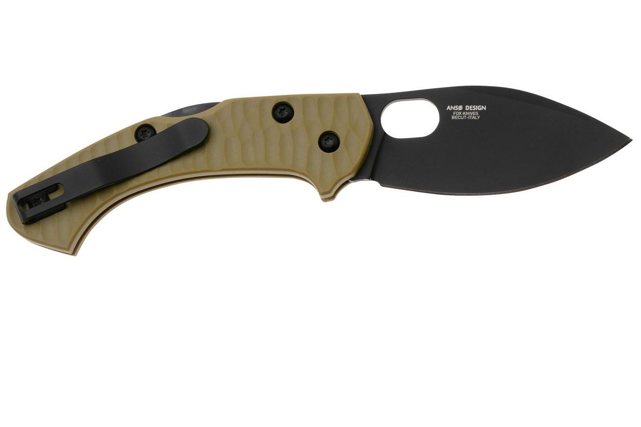 Fox Knives Zero 2.0 Desert Warrior FX-311-OD OD Green FRN, Top Shield Black Blade zakmes, Jens Ansø design