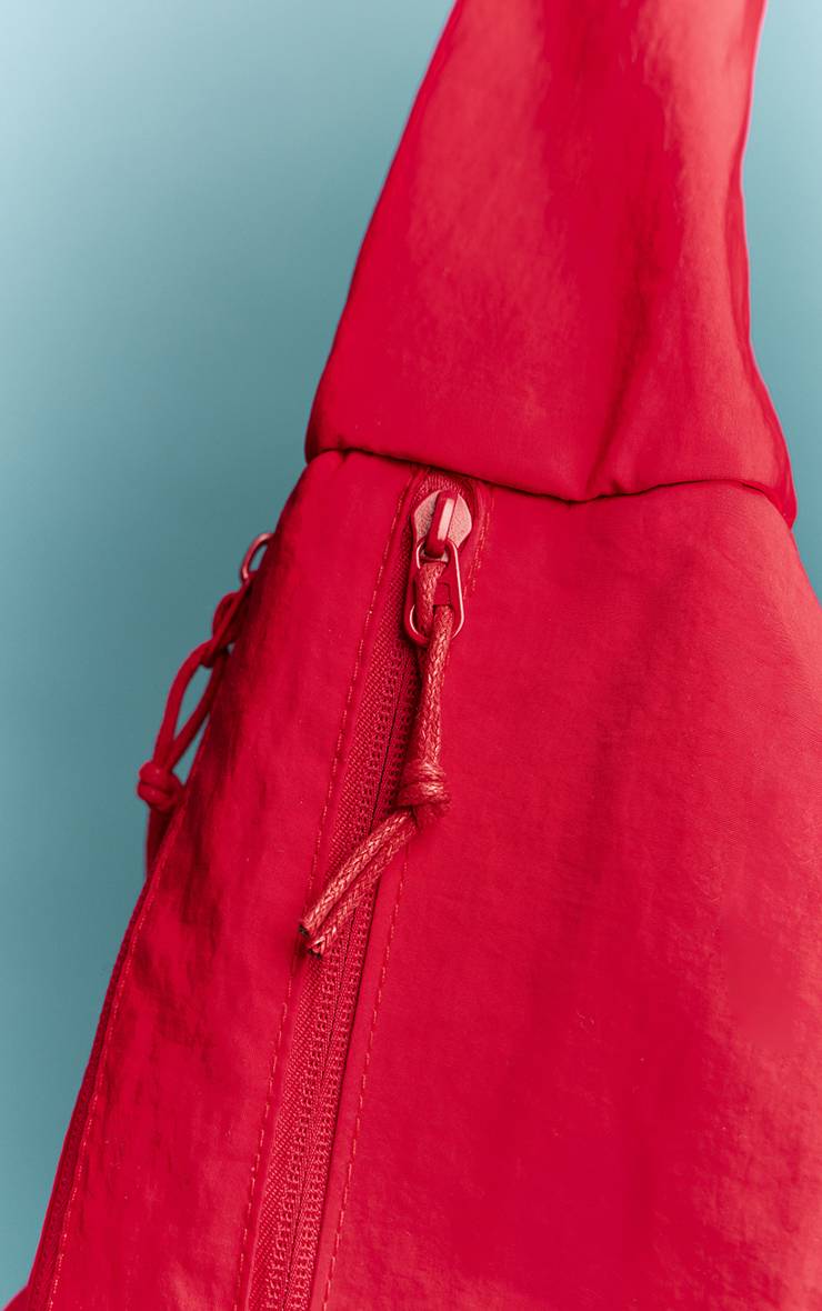 Rouge Sac À Bandoulière En Nylon