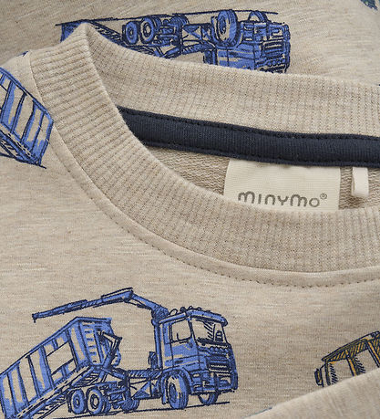 Minymo Sweatshirt - Beige Meliert m. Print