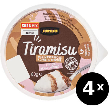 Jumbo tiramisu - bevat alcohol 4 x 80 g