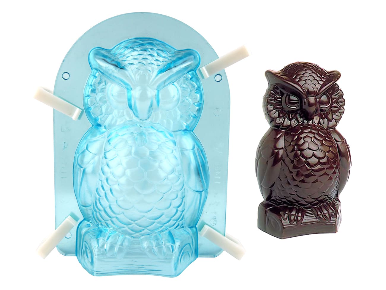 Moule chocolat double - hibou 17 cm