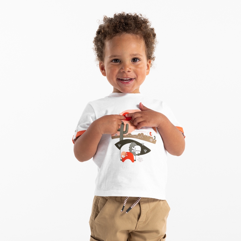 T-shirt imprimé bisons américains blanc bébé garçon