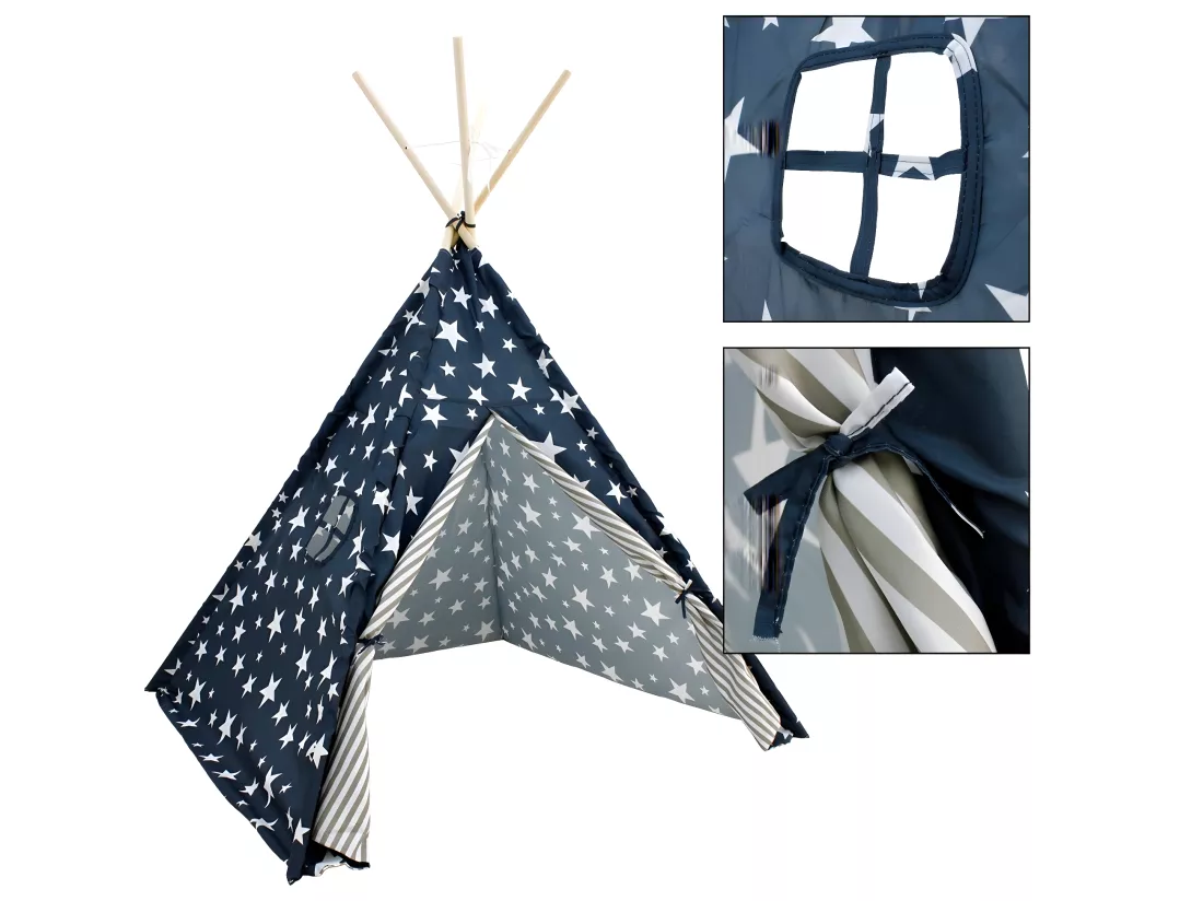 Tente tipi indienne enfants intérieur extérieur 115x115x160 cm ECD Germany
