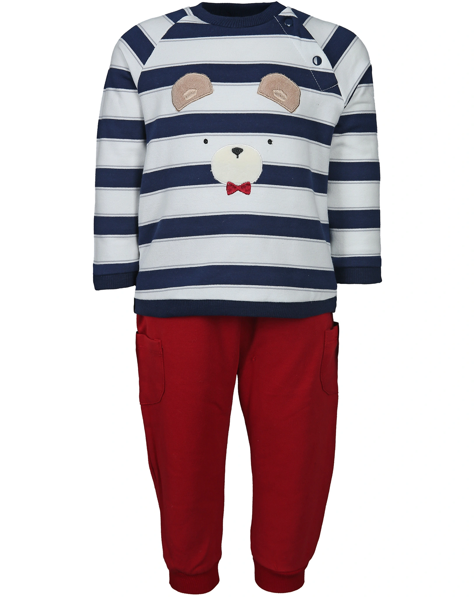 Langarmshirt OSO 4-teilig in night blue/red