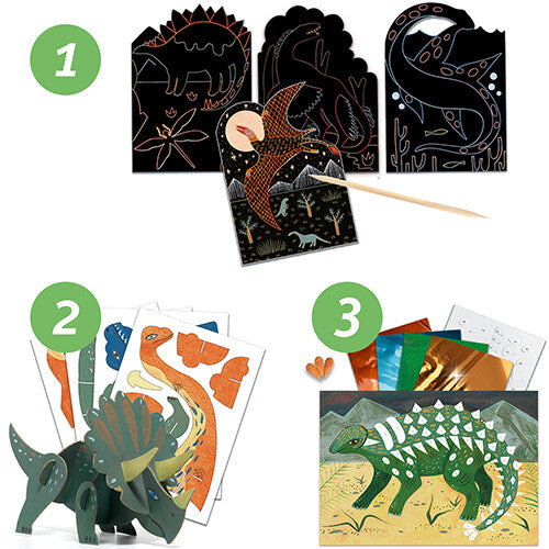 Djeco knutselset zes activiteiten - dinosaurussen