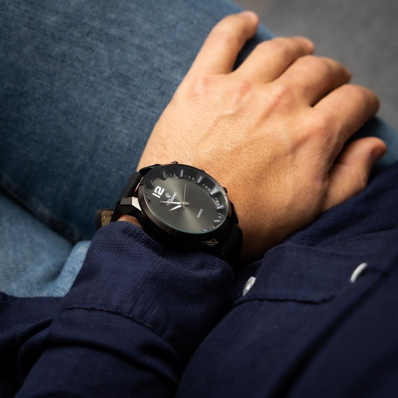 Montre pour Homme Bracelet Noir CHTIME