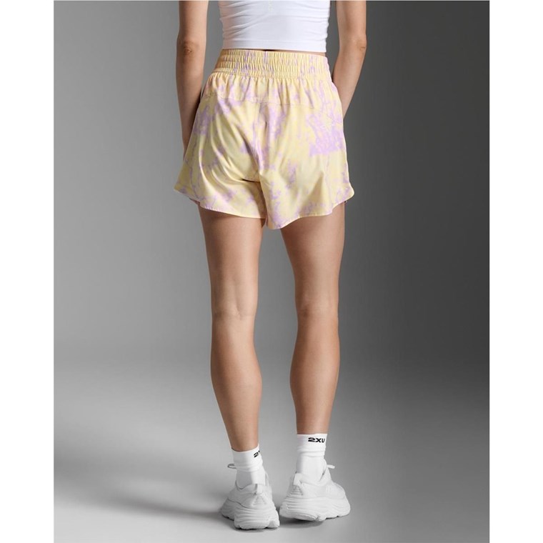 2XU Aero Hi-Rise 4 InchShorts Pixel Lemon/White Reflective