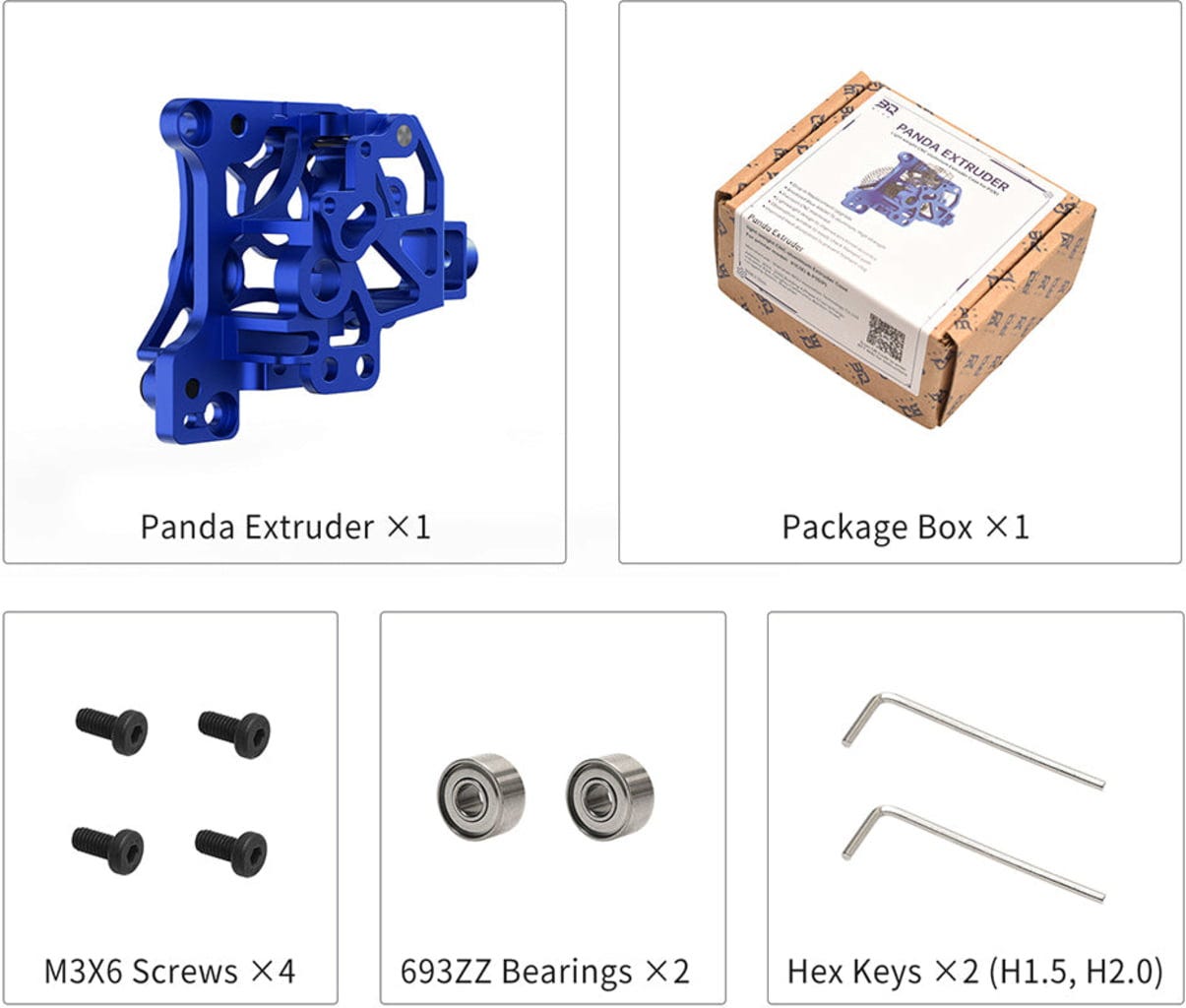 BIQU  Panda Extruder Blue V1.0, Bambu Lab P1/X1    Drop-in Upgrade für Bambu Lab Extruder & co.