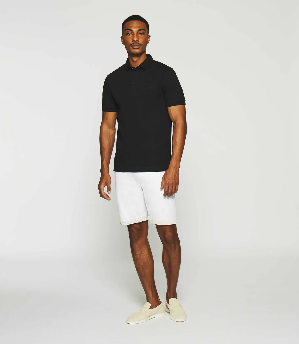 Polo uni manches courtes noir GREGOR