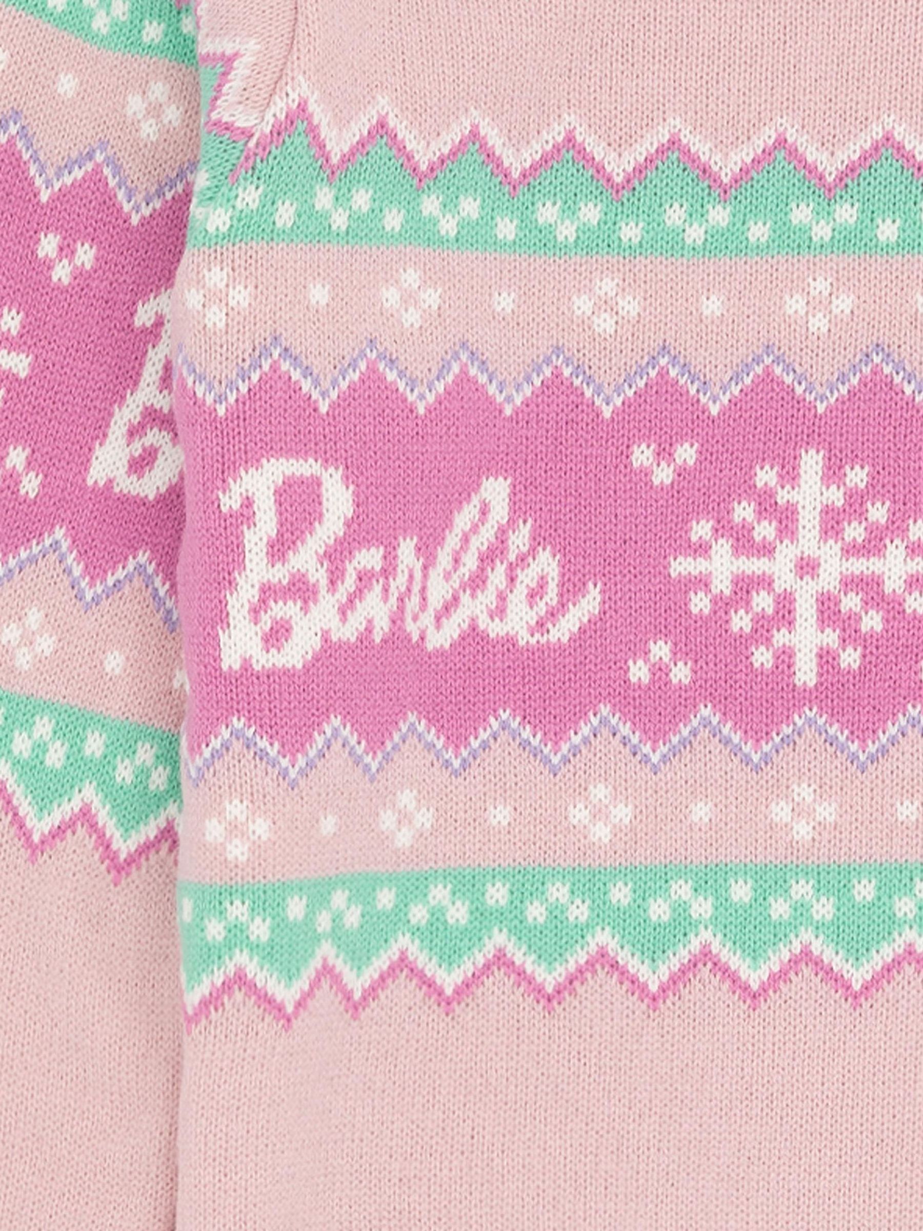 Roze met Barbie - Vanilla Underground kinderkersttrui
