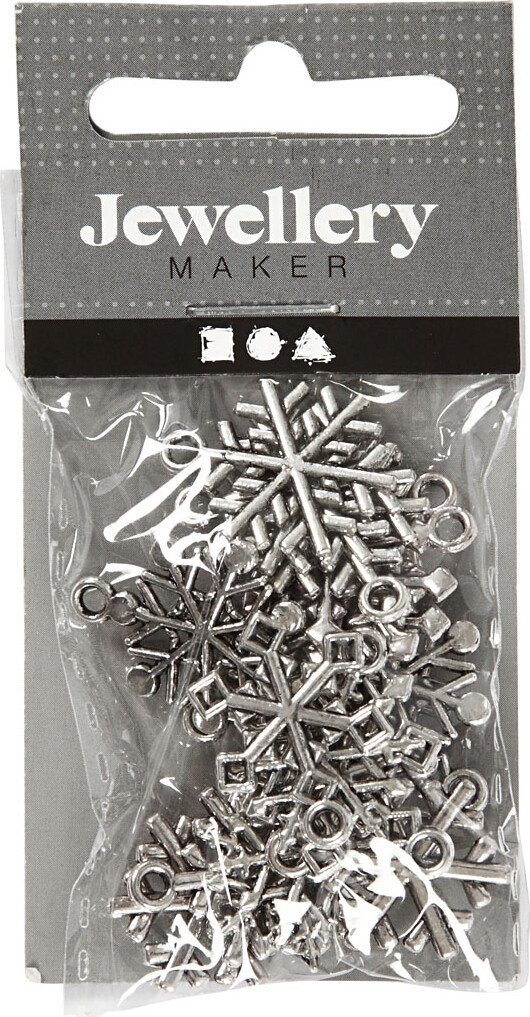 Snefnug Med Øje - H 20 MM - Hulstr. 1,5 MM - Antik Sølv - 18 Assorterede