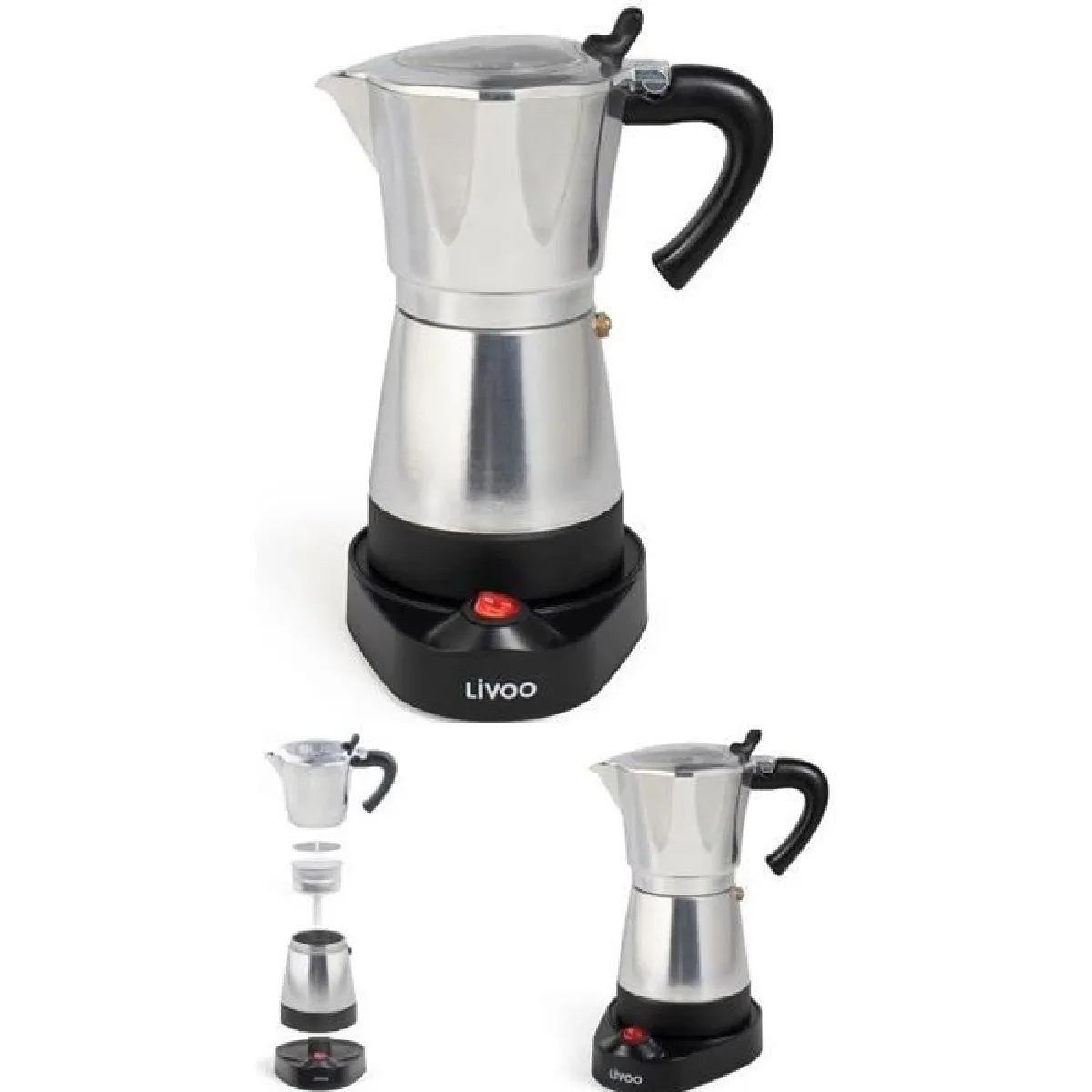 Livoo Cafetière italienne électrique - Grise