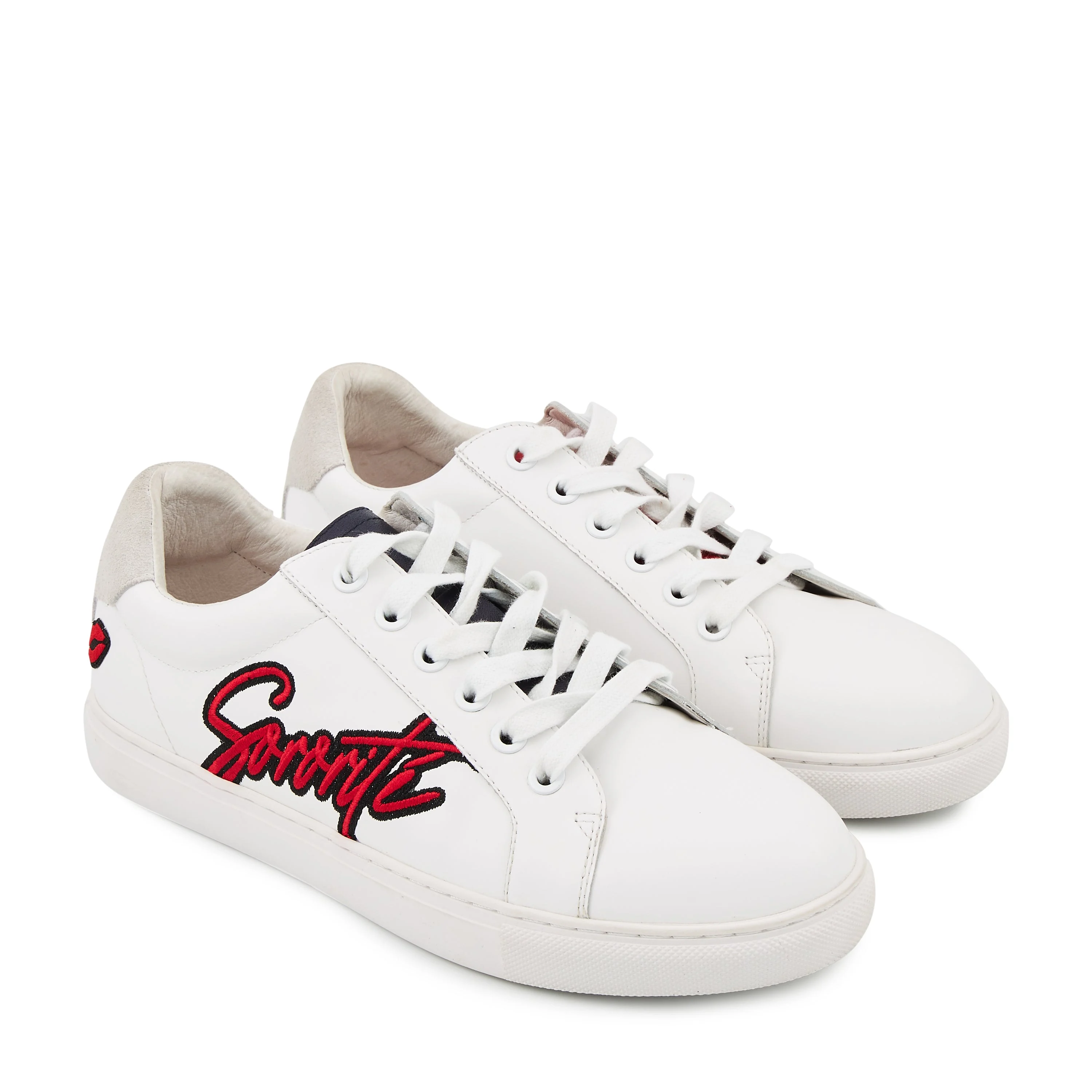 SIMONE SORORITÉ EMBLEME - Sneakers en cuir | Blanc