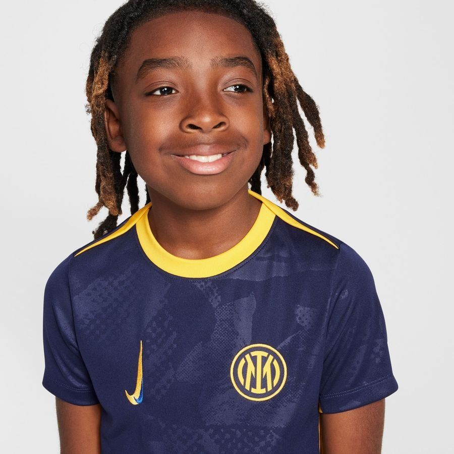 Inter Milan T-shirt d'Entraînement Dri-FIT Academy Pro Avant-Match 3ème - Bleu/Jaune Doré/Bleu Enfant