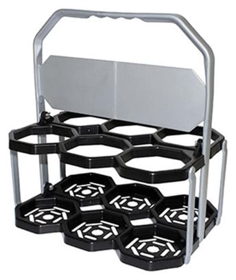 PANIER ROTO POUR TRANSPORT DES BIDON PLIABLE NOIR-GRIS (POUR 6 BIDONS)