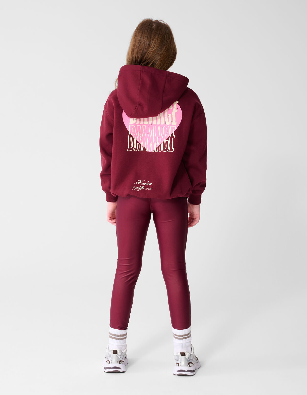 Loose Fit Artwork Hoodie Donkerrood