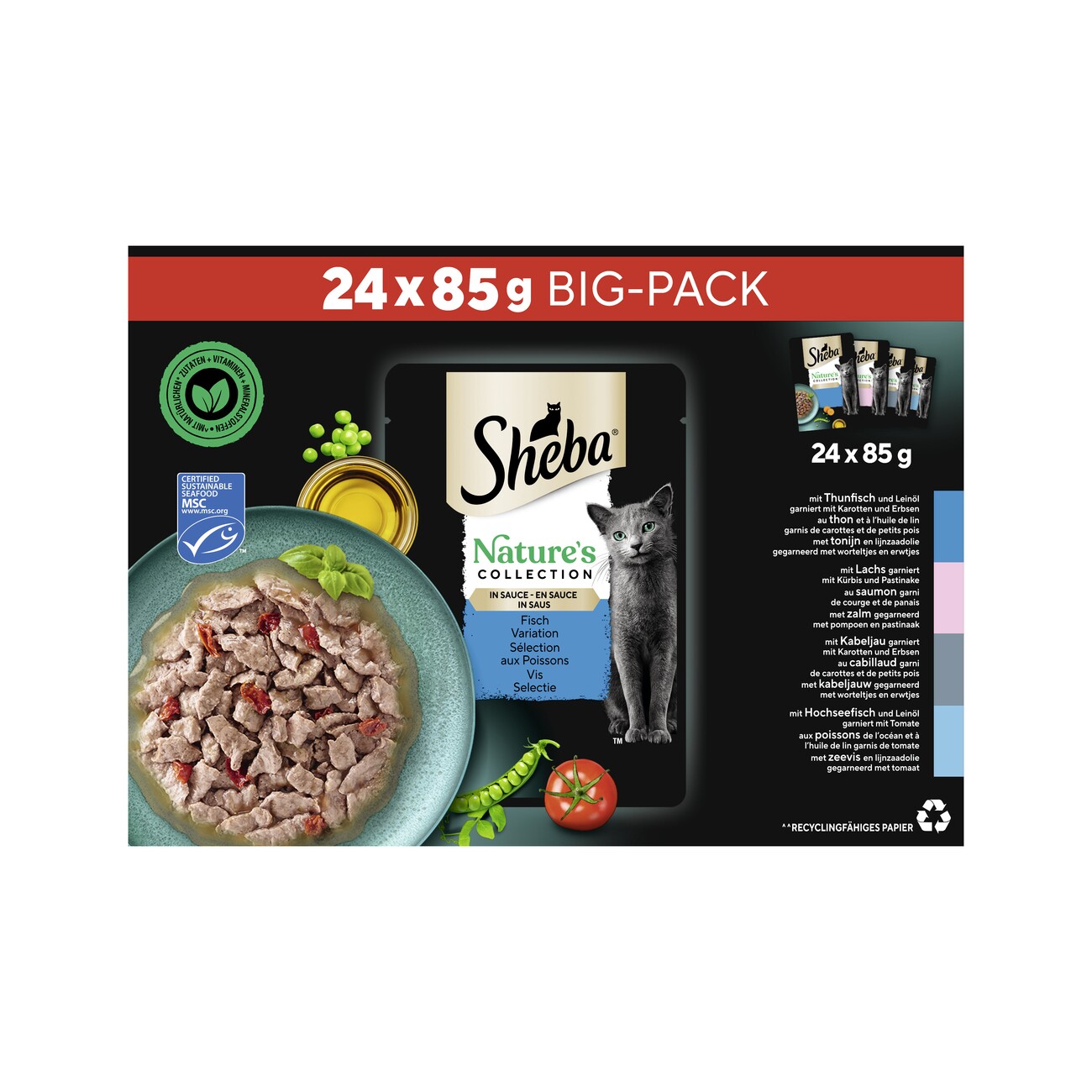 Sheba Nature's Collection Fisch Variation in Sauce MSC Multipack 24x85g