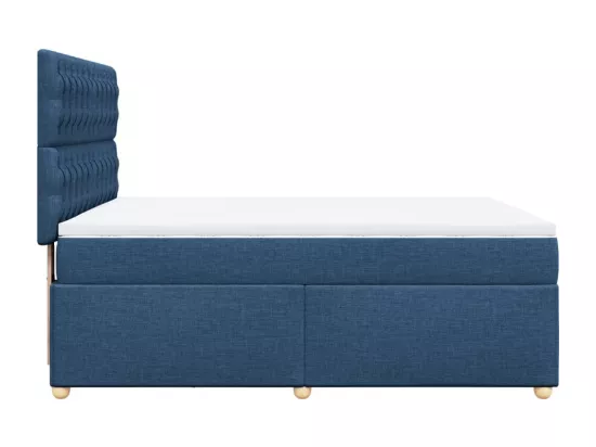 Sommier à lattes de lit avec matelas Bleu 160x200 cm Tissu