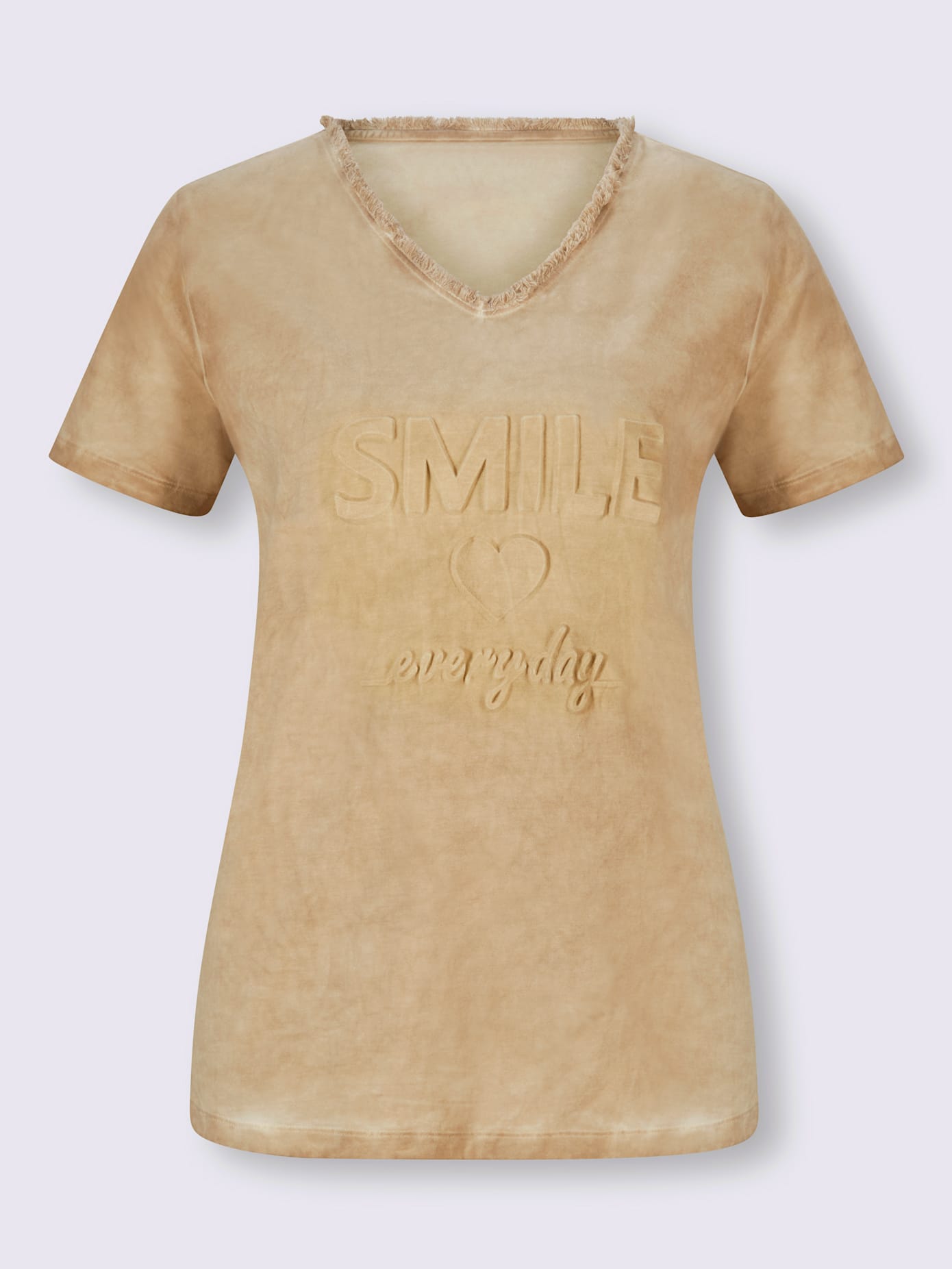 T-shirt motif gaufré tendance devant