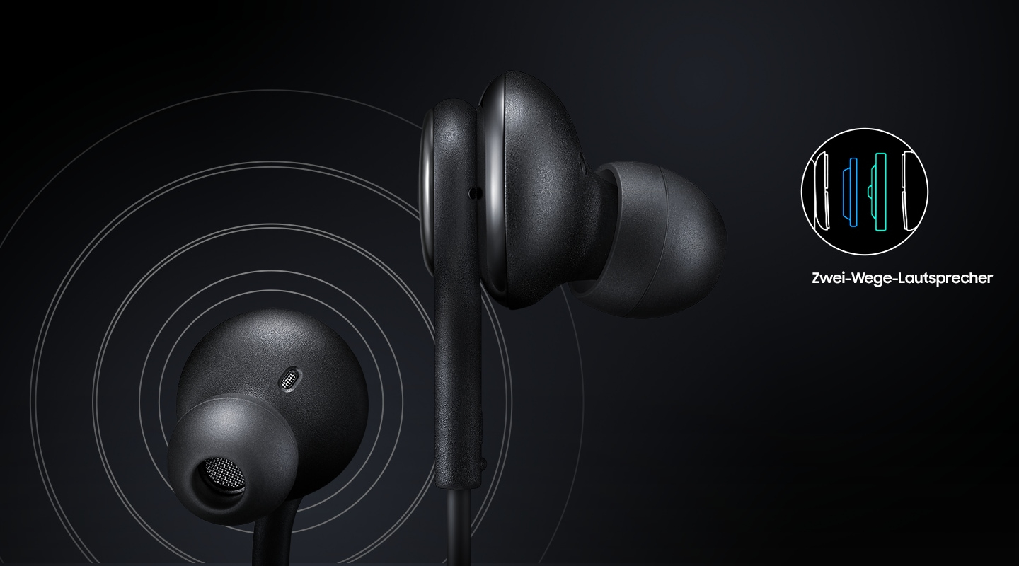 Stereo In-Ear Kopfhörer Headset mit 3.5mm Klinken Anschluss (EO-IA500BBEGWW) - Schwarz