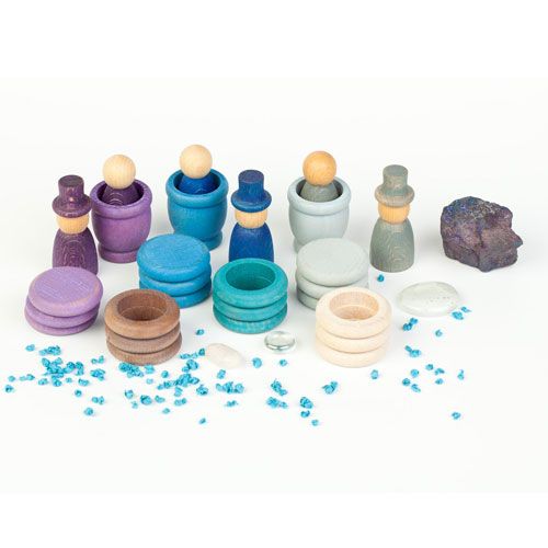 Grapat houten nins® poppetjes met ringen en schijfjes - winter 16-164