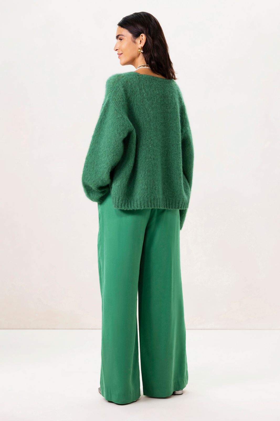 Groene wide leg pantalon