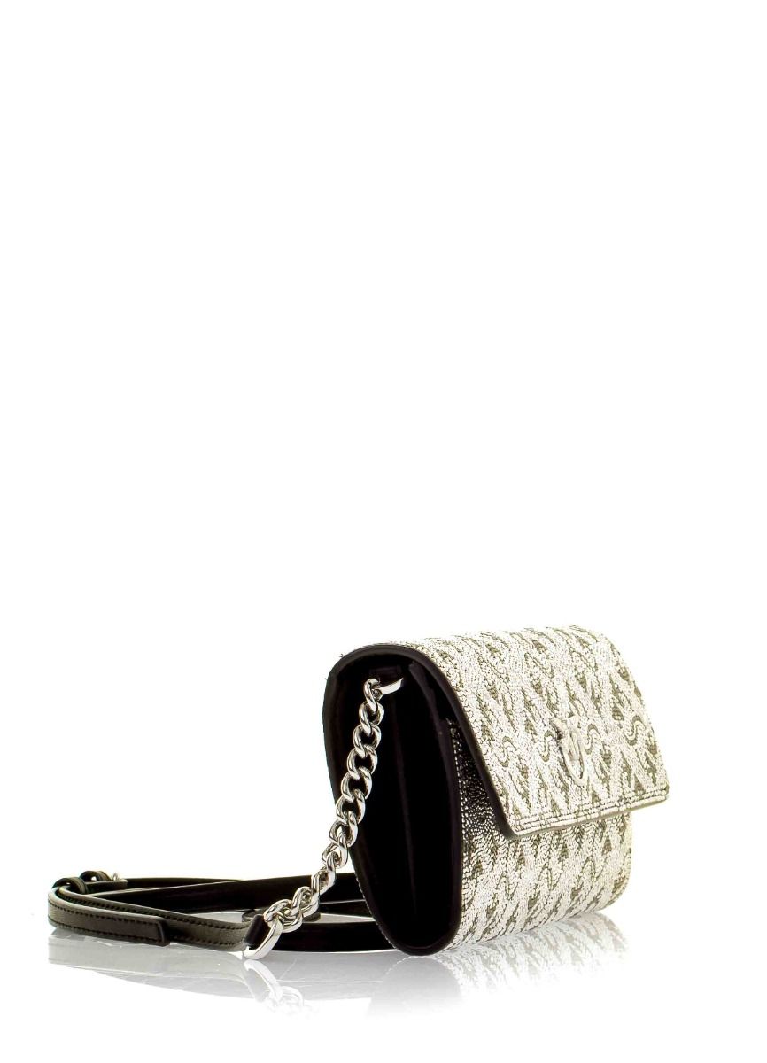 Pinko Fully Rhinestoned Love Tiny Birds Wallet