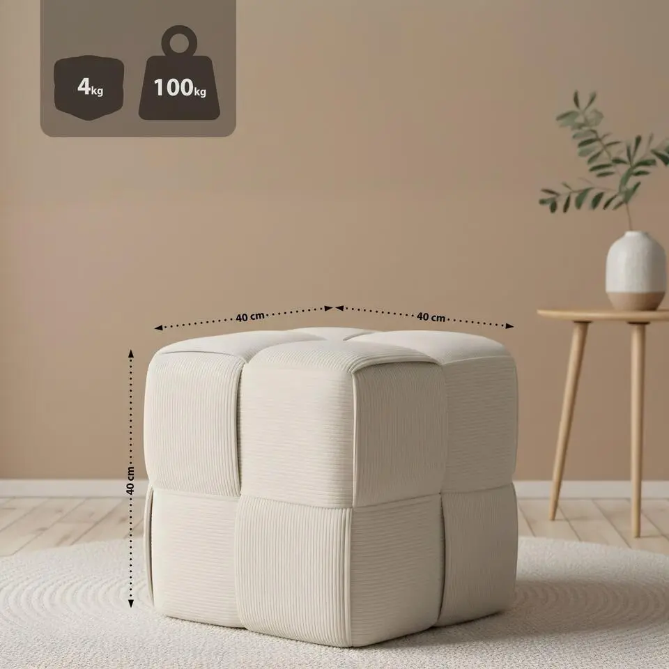 CLP Hocker Forinta Ribstof - creme