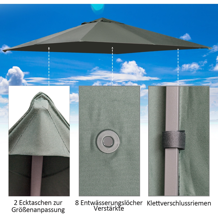 Outsunny Ersatzdach für Pavillon dunkelgrau