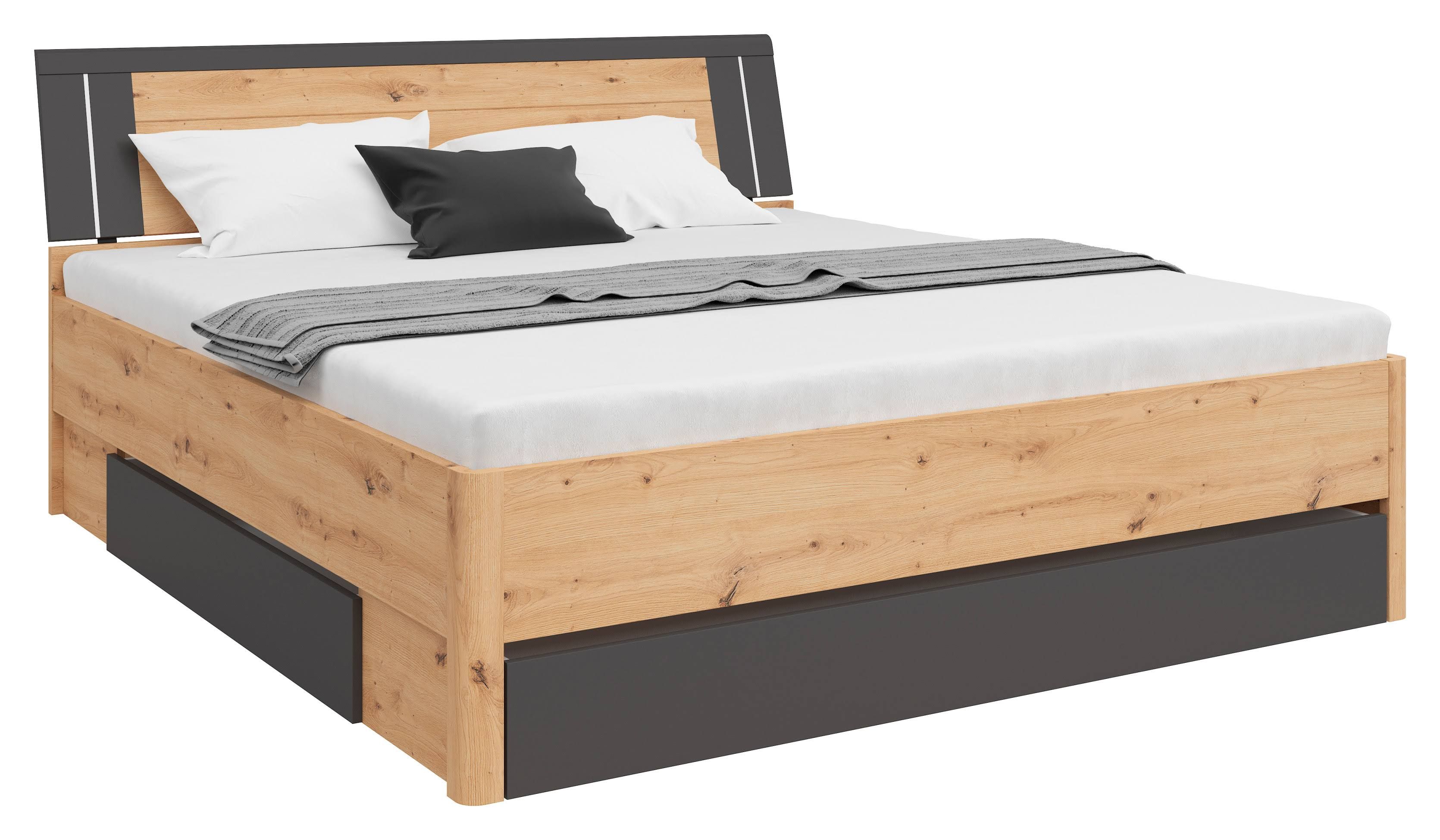 Stauraumbett Artisan Eiche graphit