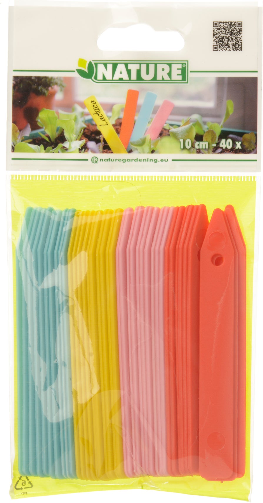 Nature steeketiketten gekleurd 10 cm 40 suks