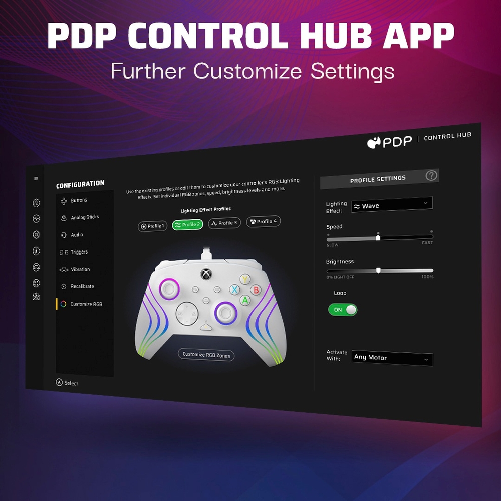 PDP Gaming Xbox Afterglow™ Wave Kabelgebundener Controller – Weiß