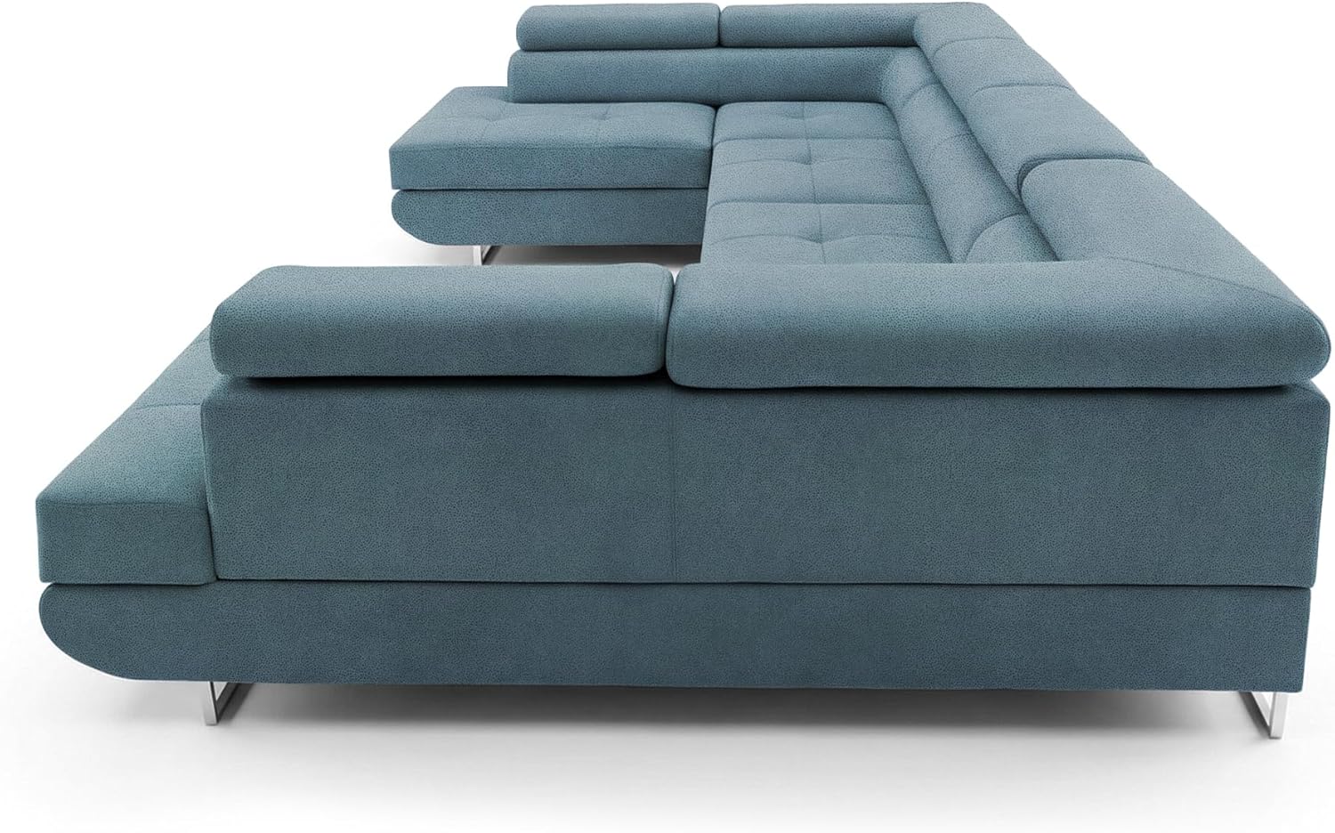 Ecksofa mit Schlaffunktion Big PASTI U-Form, Sofa Couch mit Bettkasten, 3-Sitzer Eckcouch, Schlafsofa für Wohnzimmer, Big Sofa Couch mit Schlaffunktion (Pet Friendly Edition Petrolblau)