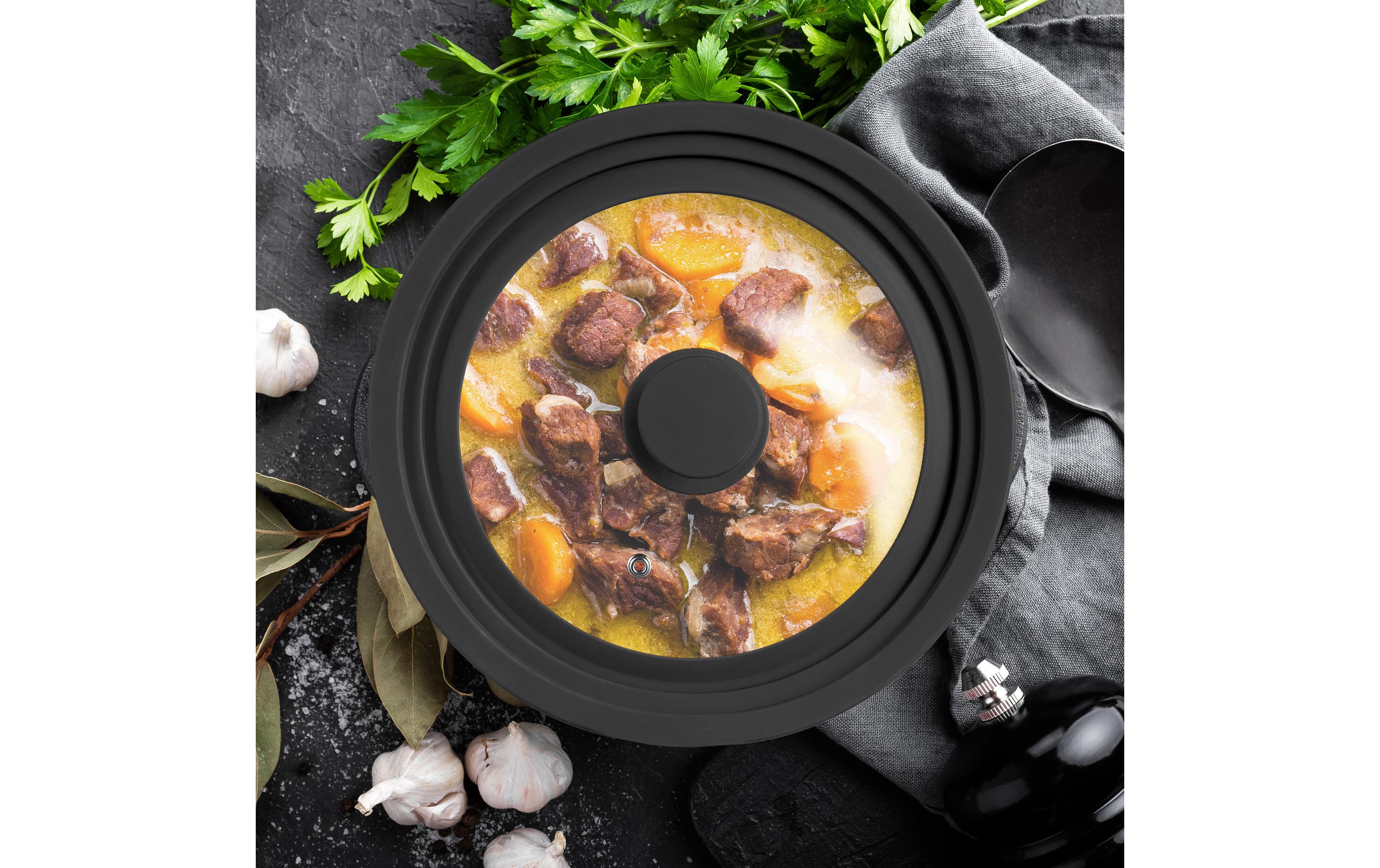 Topfdeckel mit Silikon 26-30 cm, SchwarzPraktischer Glasdeckel für Ihr Kochgeschirr