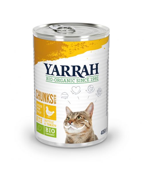 Yarrah Bio Kat Blik Chunks 405 g - Kattenvoer