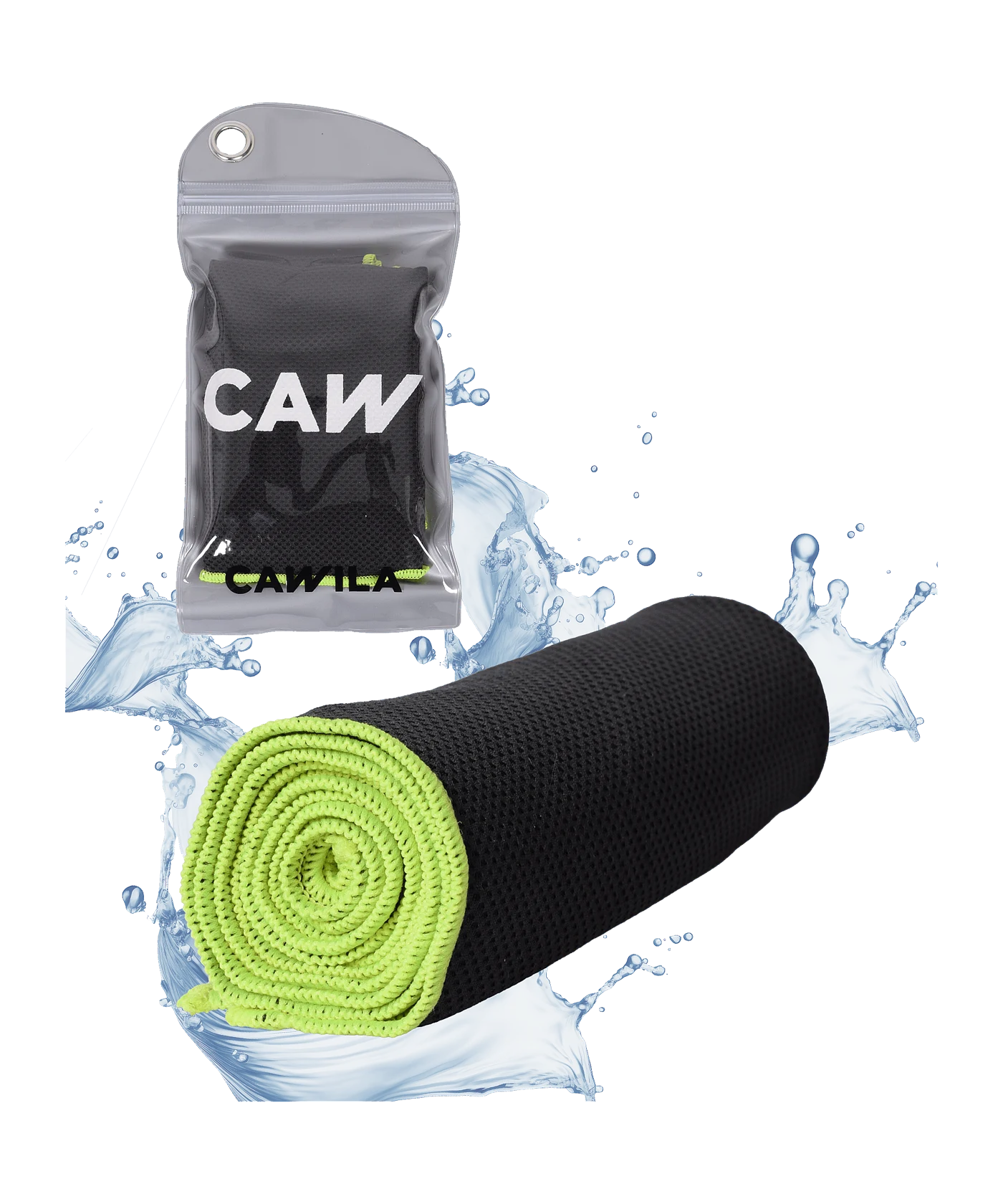 Cawila Academy Ice kühlendes Handtuch Schwarz Gelb