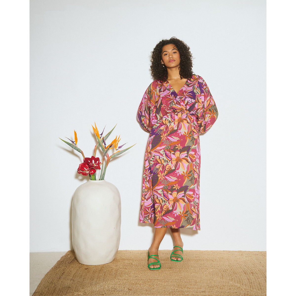 ALMÉ<br>Vestido com estampa floral, Leva