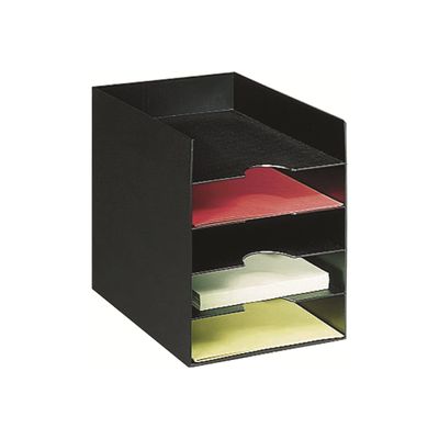 Trieur organiseur de bureau EASY OFFICE - 5 cases pour documents format 24 x 32 cm - noir