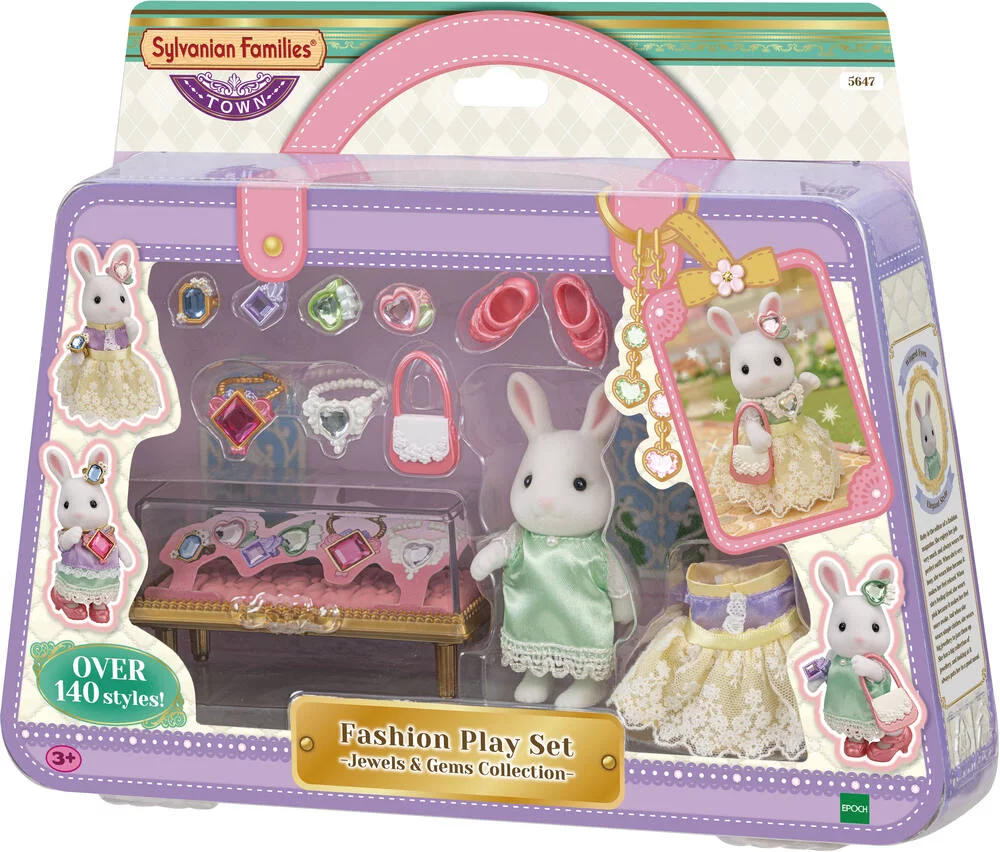 LA VALISETTE DE MODE ET GRANDE SŒUR LAPIN NEIGE - SYLVANIAN PERSONNAGES ET TENUES