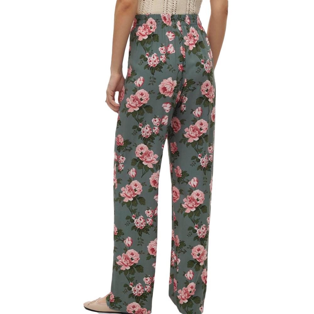 Vero Moda Pantalon Fluide Kaki/Rose à Motifs Femme Vero Moda Easy Joy