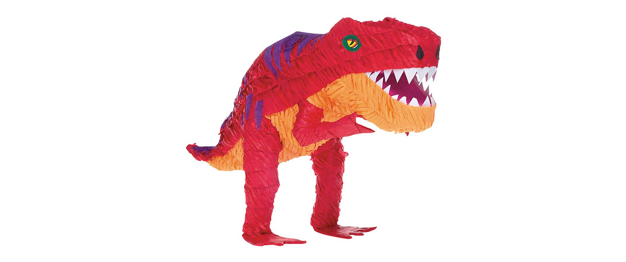 Pinata Dinosaurier, Orange/RotPiñata in Form eines Dinosauriers für Kinder