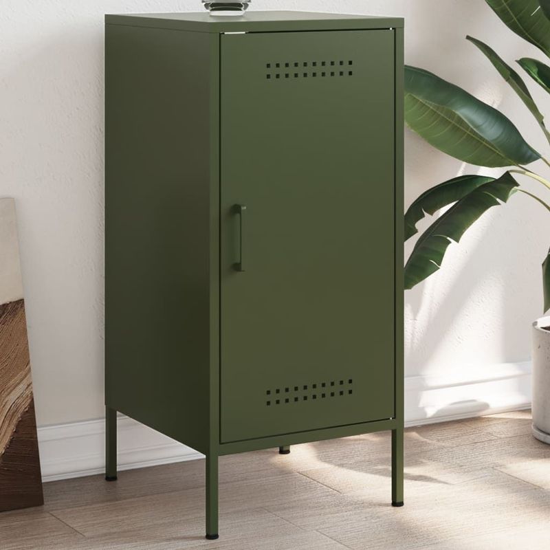 vidaXL - Dressoir - Olijfgroen - Staal - 36x39x79 cm