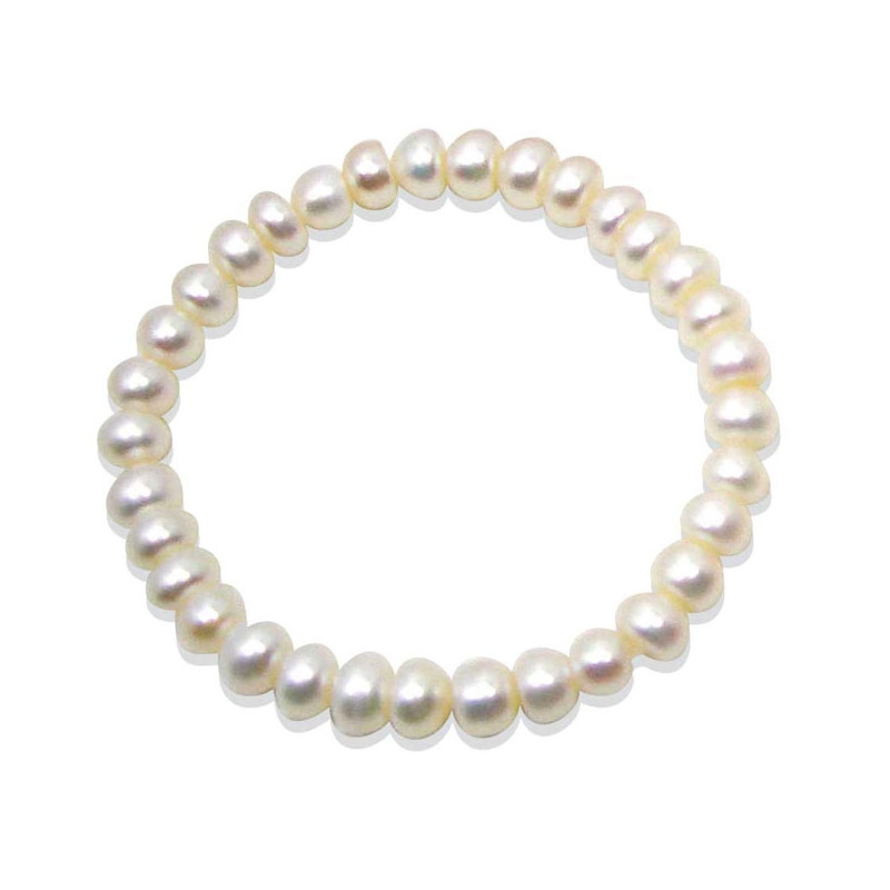 Bracelet Enfant Stretch en Perles de culture d'eau douces Blanches