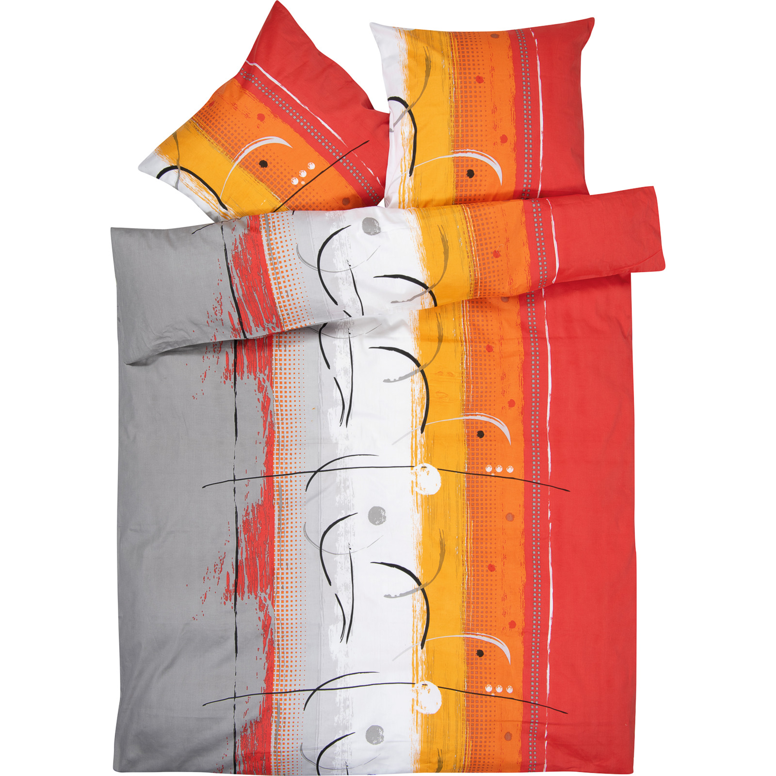 Bettwäsche mit rotem Muster 160x210 65x100 Bettanzug Nord
