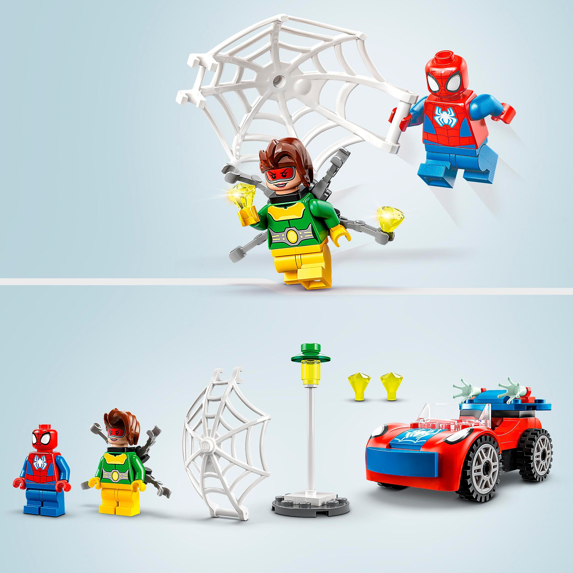 LEGO Konstruktionsspielzeug Marvel Spidey und seine Super-Freunde Spider-Mans Auto und Doc Ock