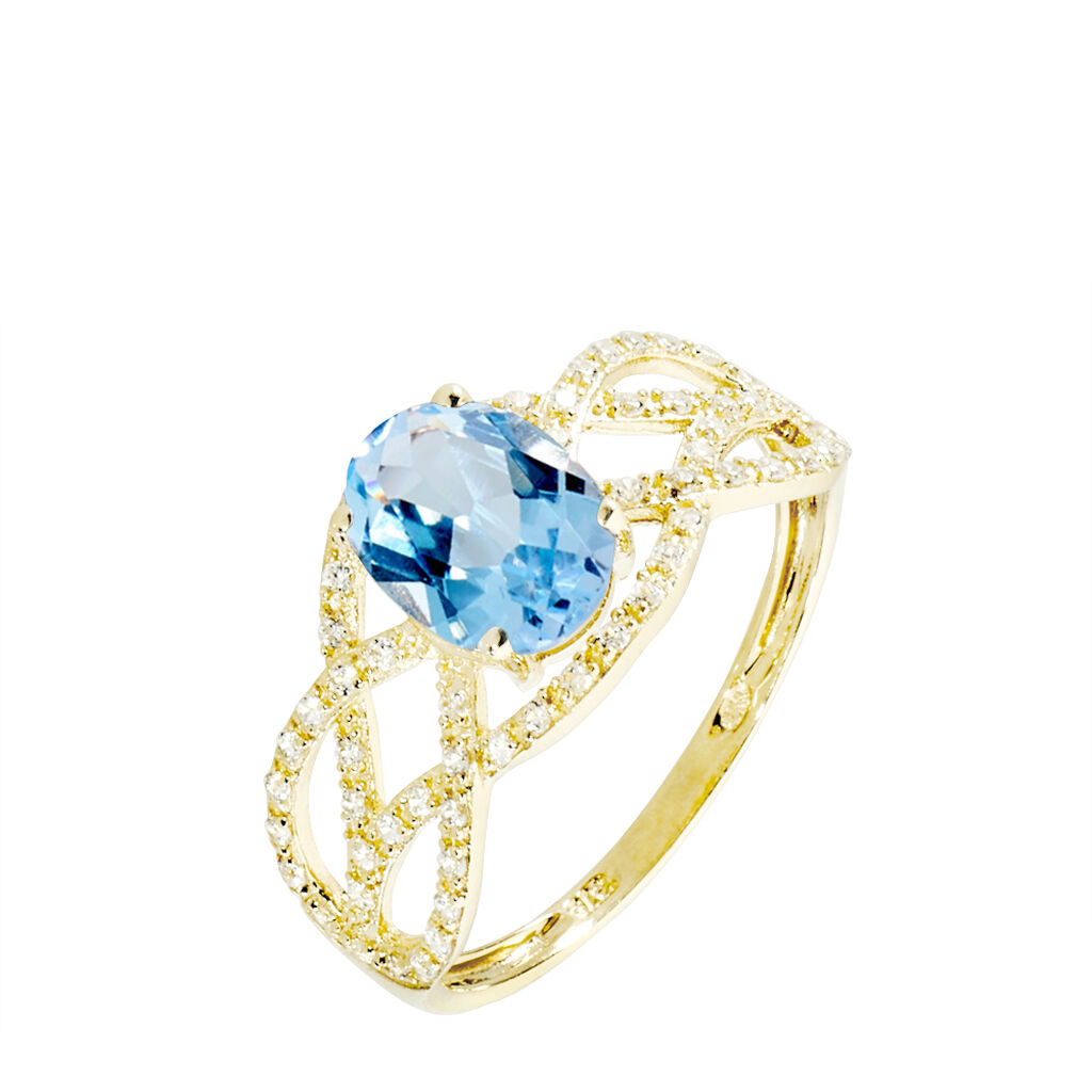 Bague Tina Or Jaune Topaze Et Diamant